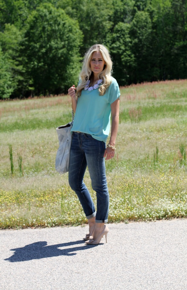 Mint Top and Statement Necklace on CaliCrest.com.jpg