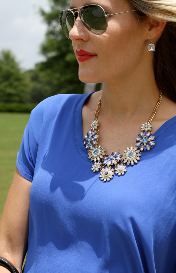 Blue Ily Couture Statement necklace on CaliCrest.com