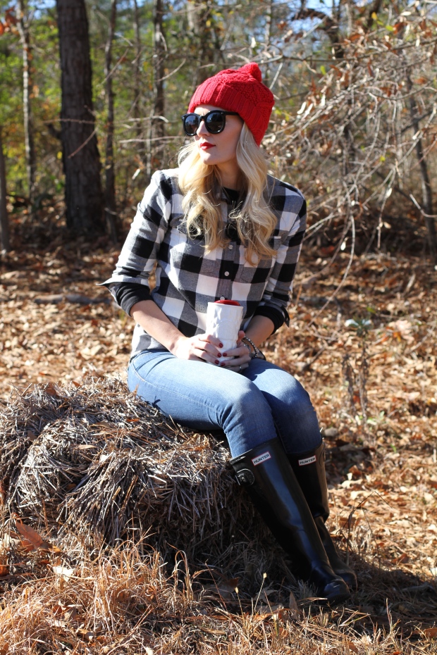 Buffalo Plaid with Red Beanie on CaliCrest.com