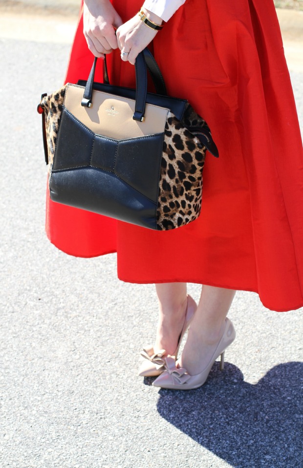Bow Heels and Kate Spade Beau Bag on CaliCrest